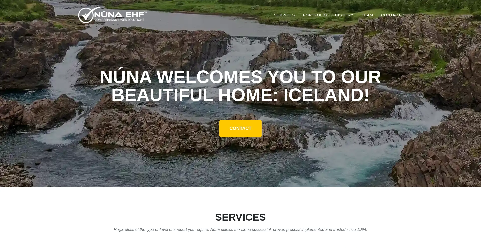Website screenshot of Nunaehf.com