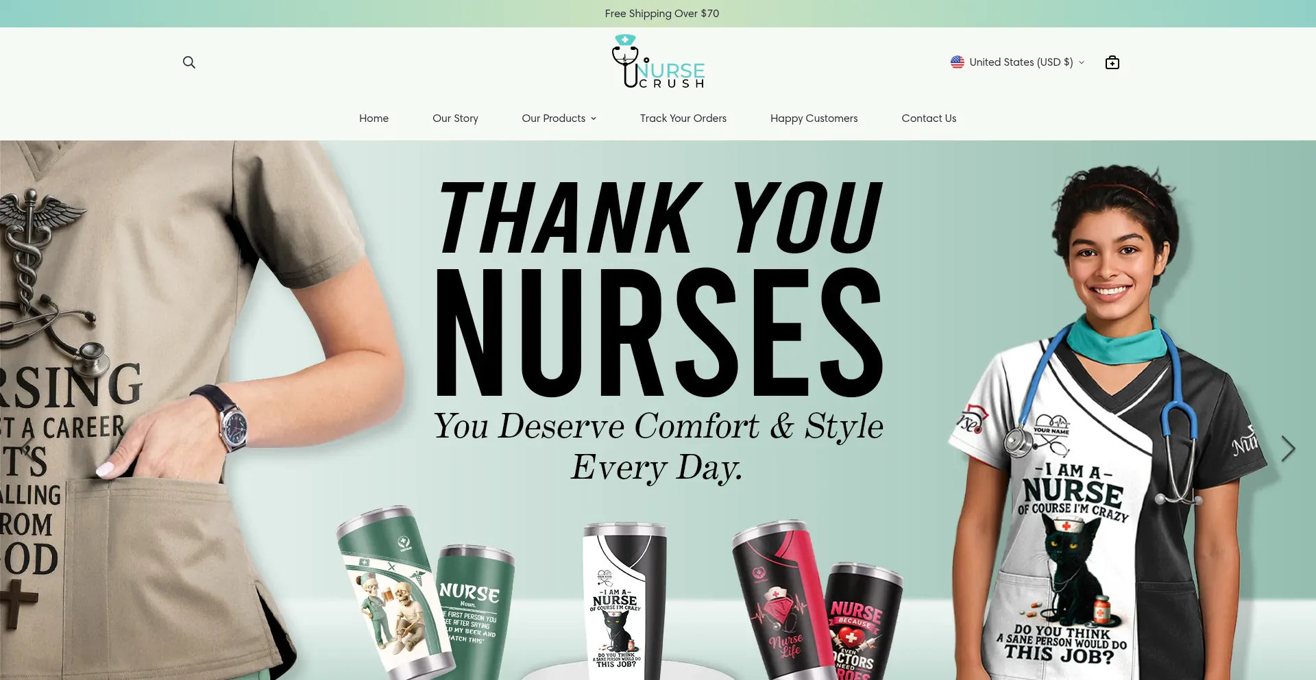 Website screenshot of Nursecrush.com
