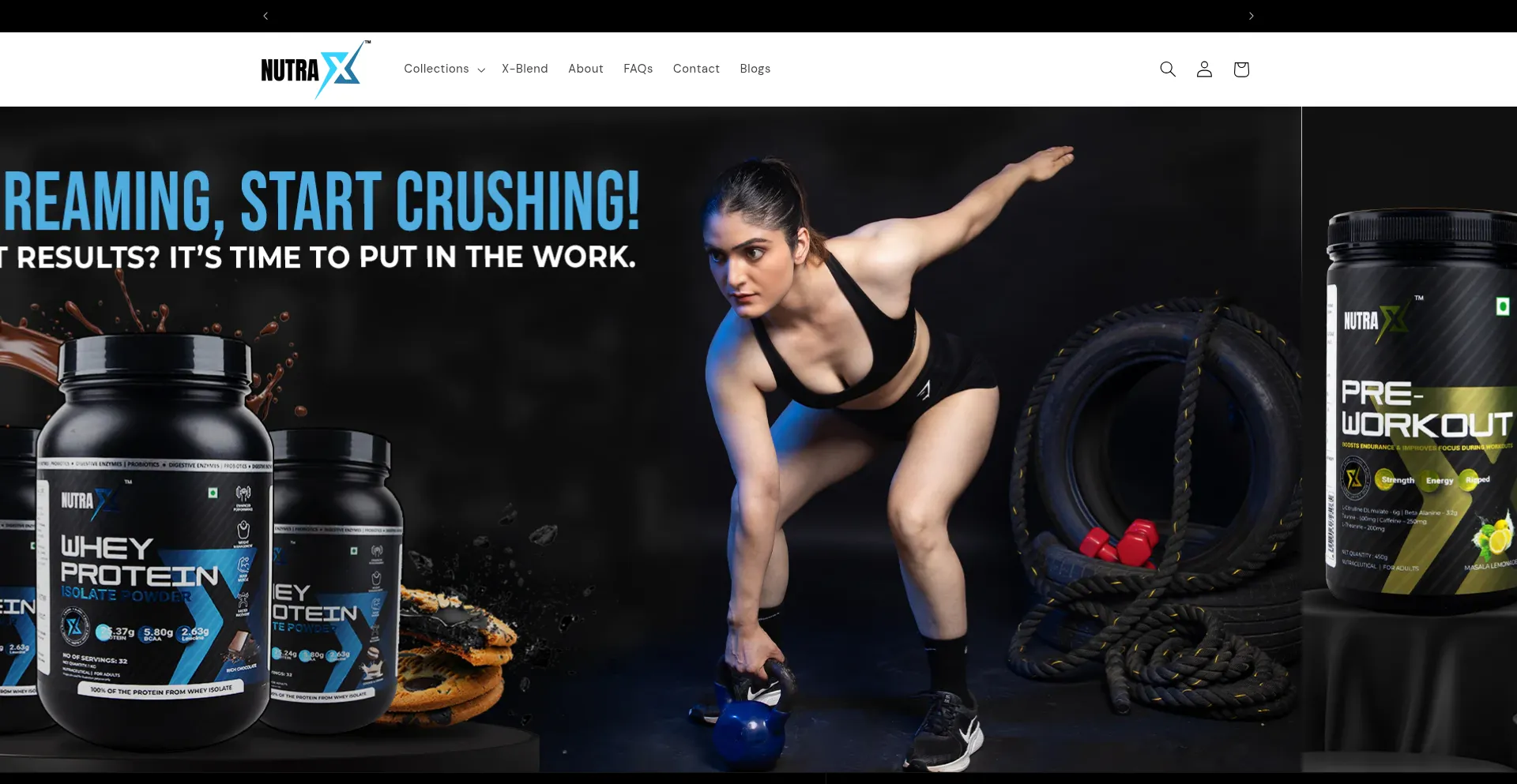 Website screenshot of Nutrax.shop
