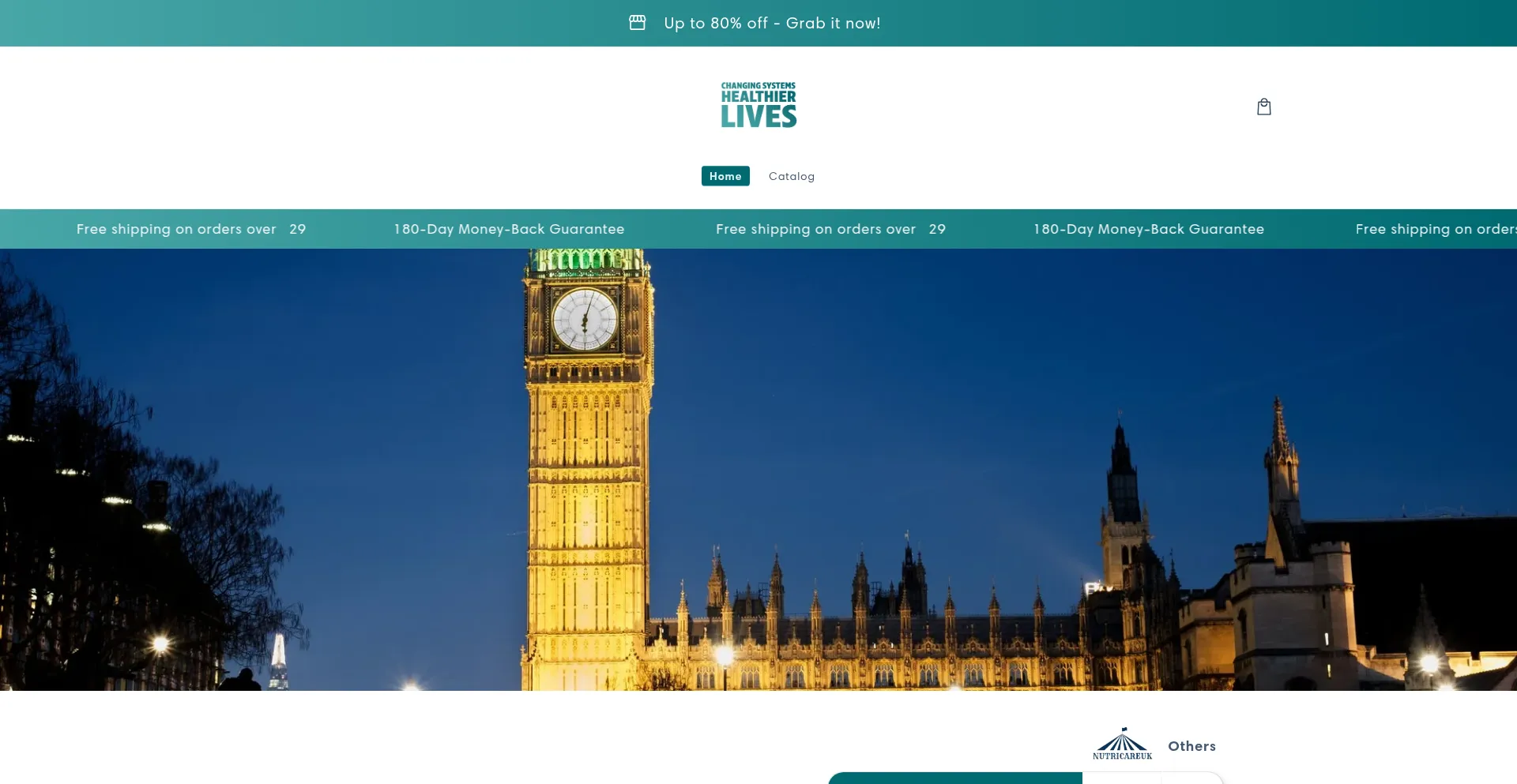 Website screenshot of Nutricareuk.com