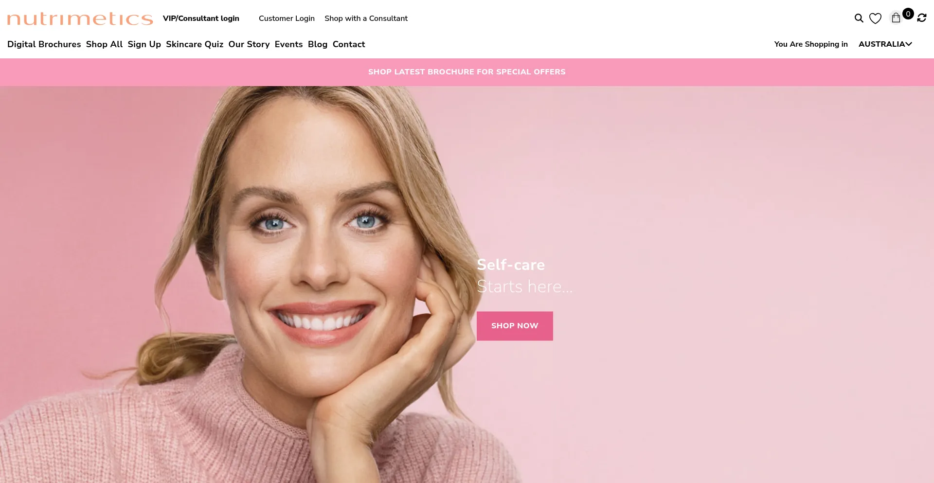 Website screenshot of Nutrimetics.com