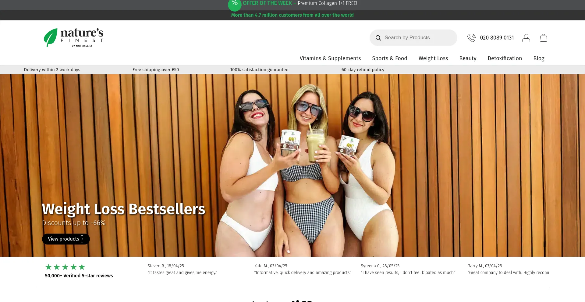 Website screenshot of Nutrisslim.uk