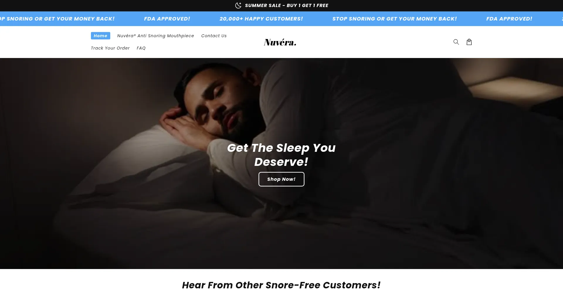 Website screenshot of Nuverastore.com