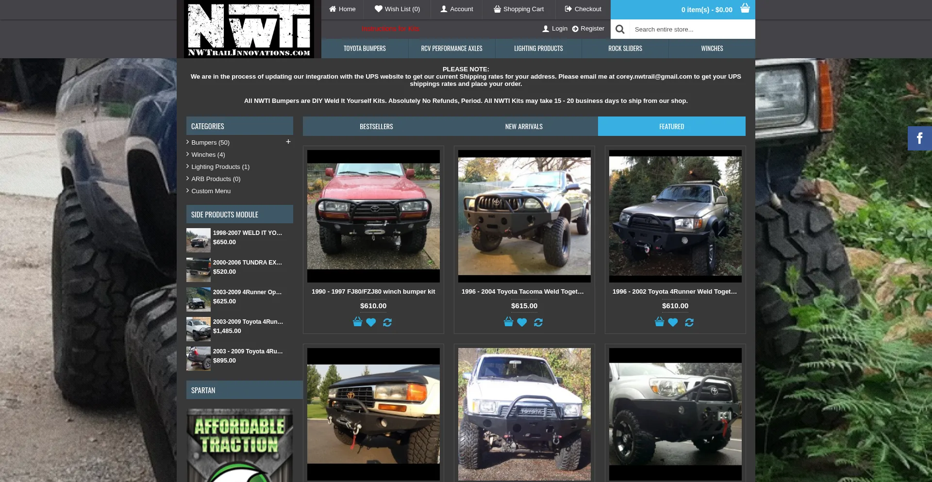 Website screenshot of Nwtrailinnovations.com