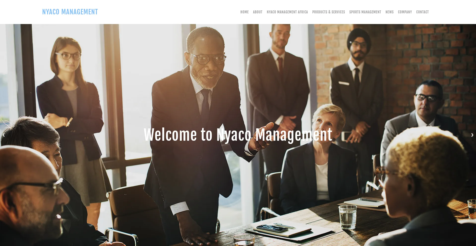 Website screenshot of Nyacomanagement.com