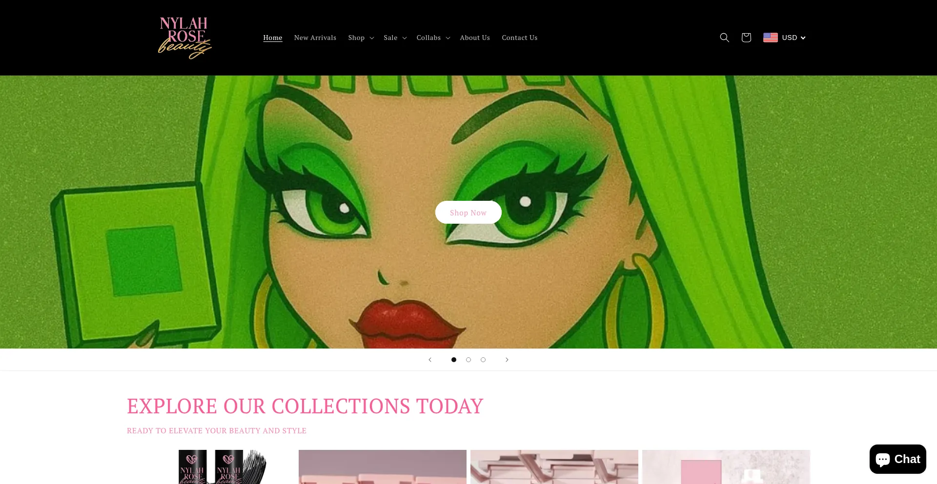 Website screenshot of Nylahrosebeauty.com