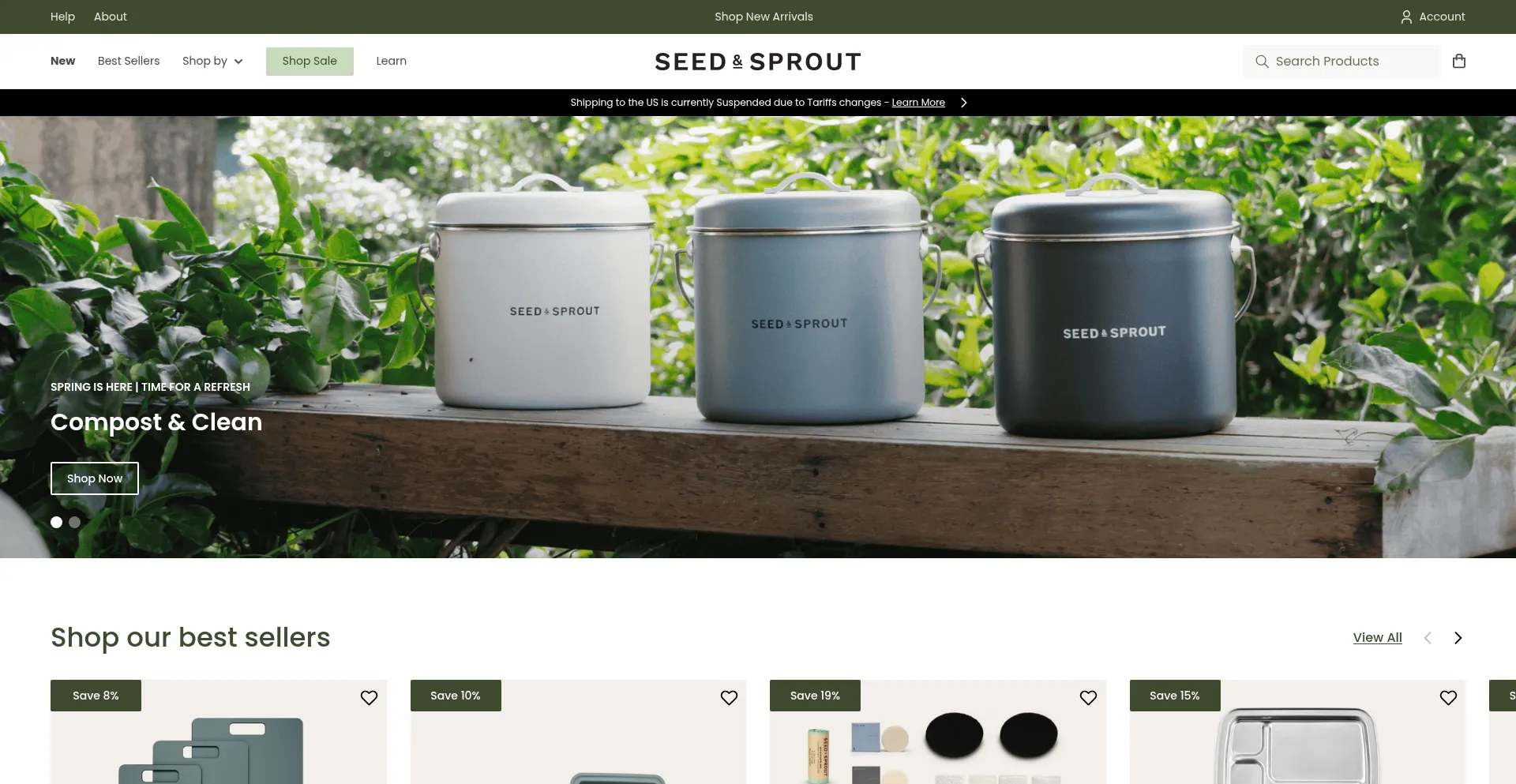 Website screenshot of Nz.seedandsprout.com