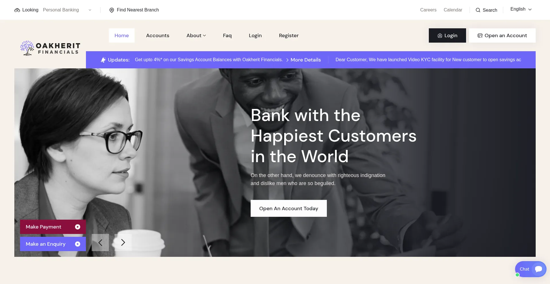 Website screenshot of Oakheritfnltd.com