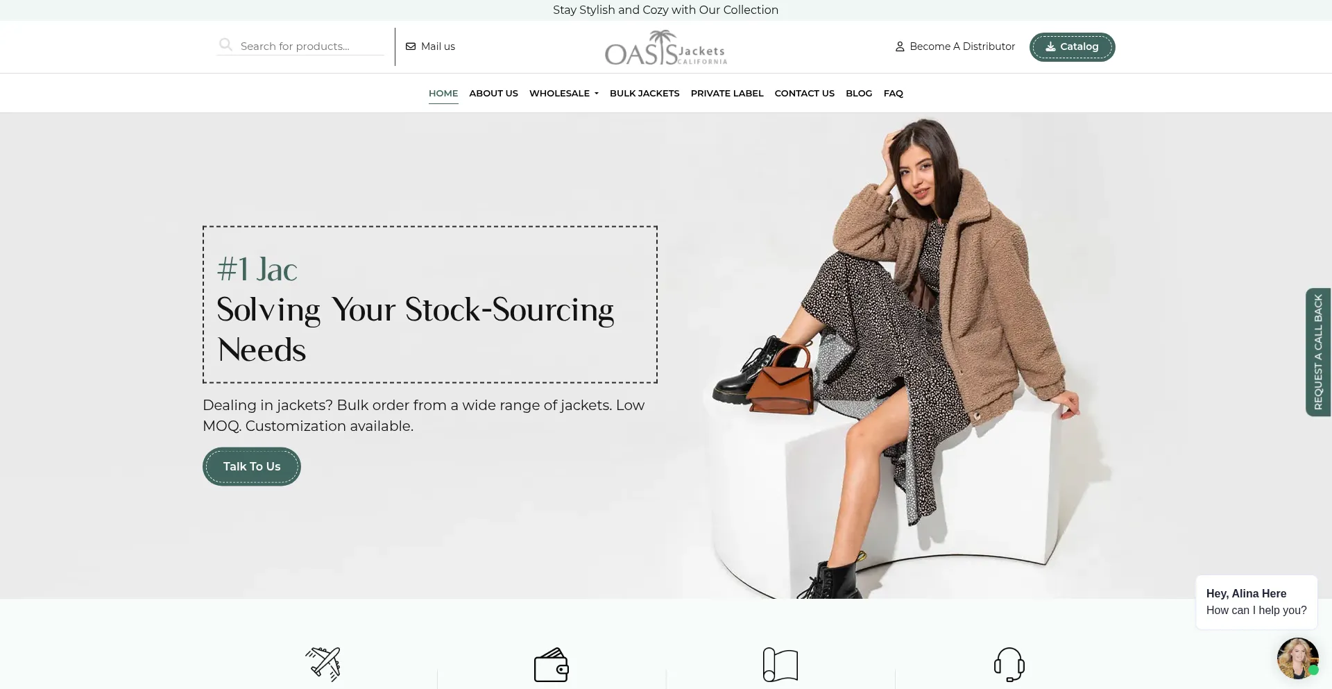 Website screenshot of Oasisjackets.com
