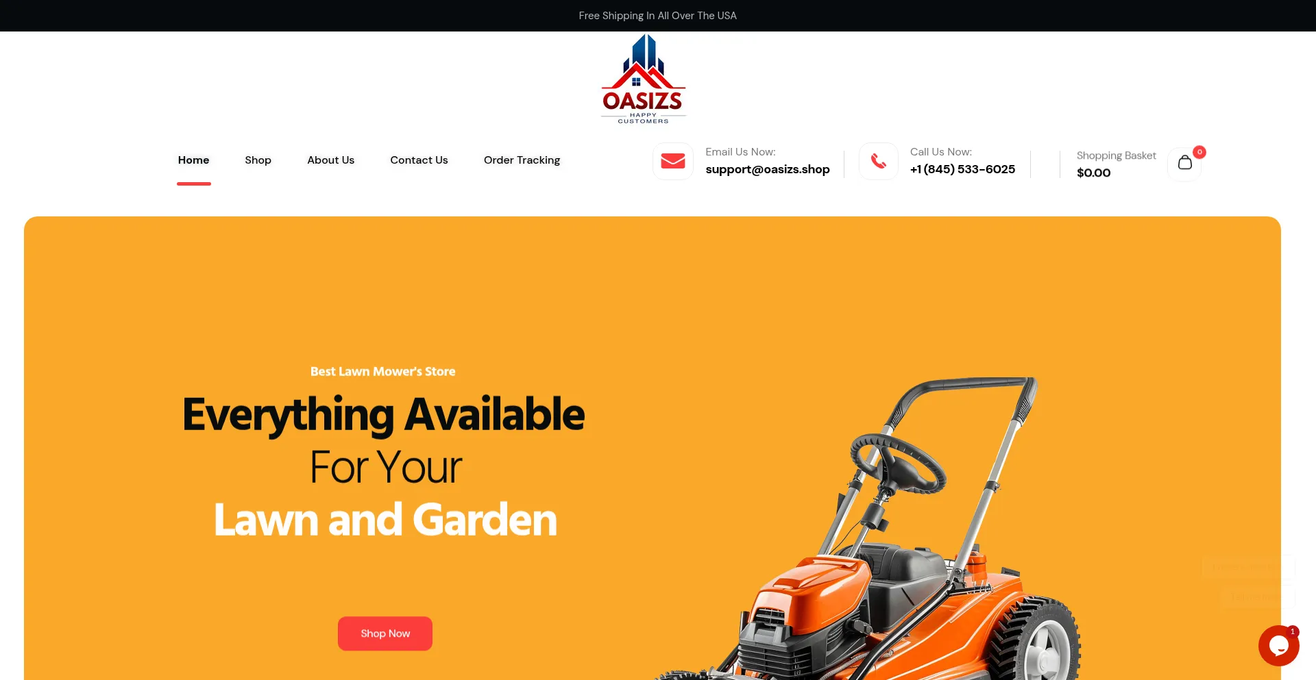 Website screenshot of Oasizs.shop