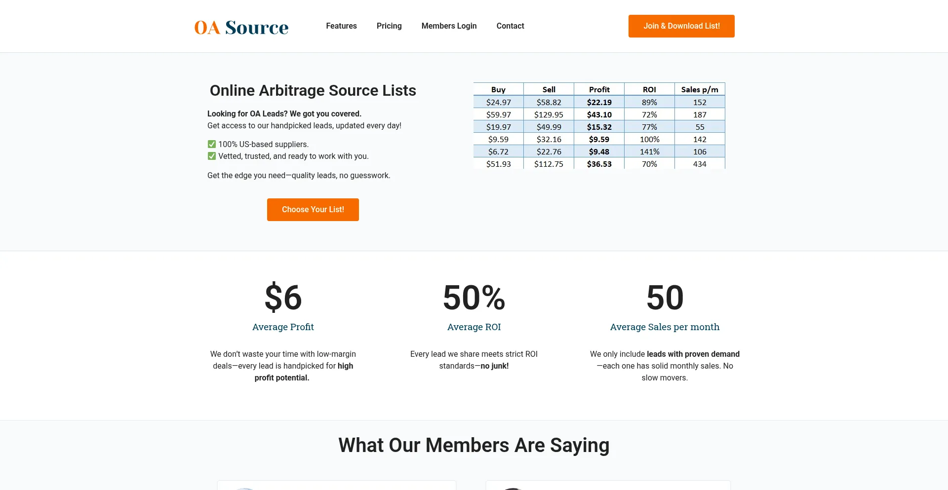 Website screenshot of Oasource.com