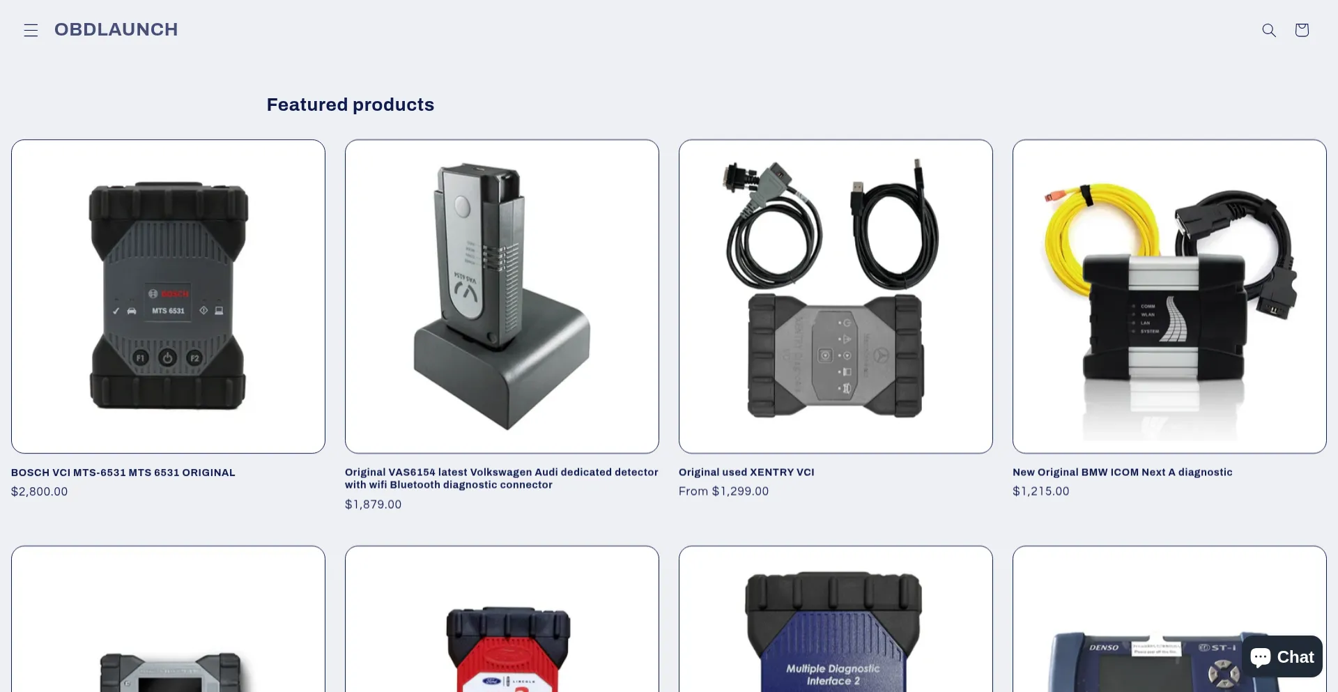Website screenshot of Obdlaunch.com