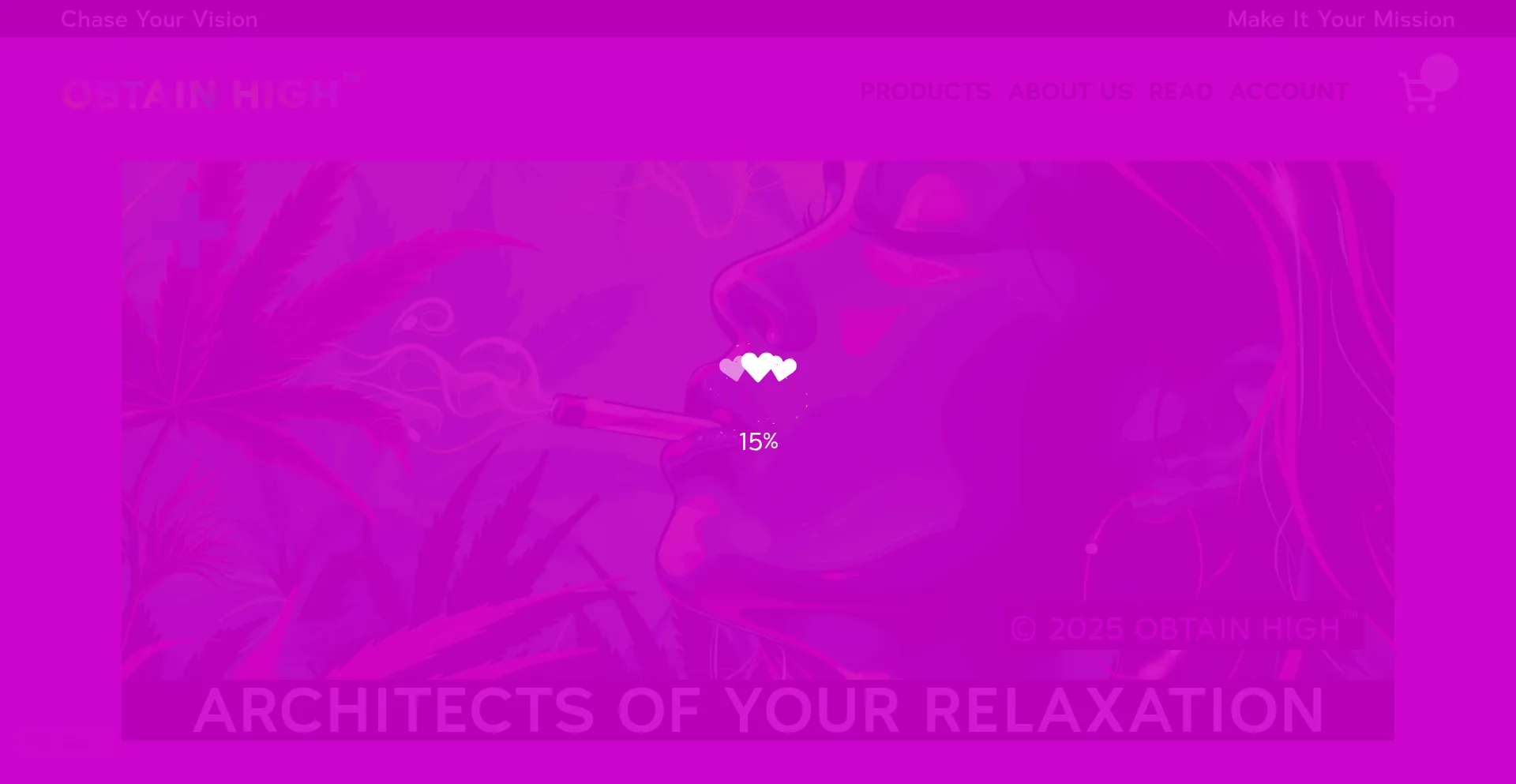 Website screenshot of Obtainhigh.com