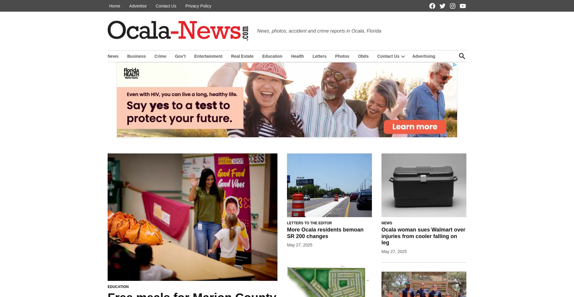 Website screenshot of Ocala-news.com