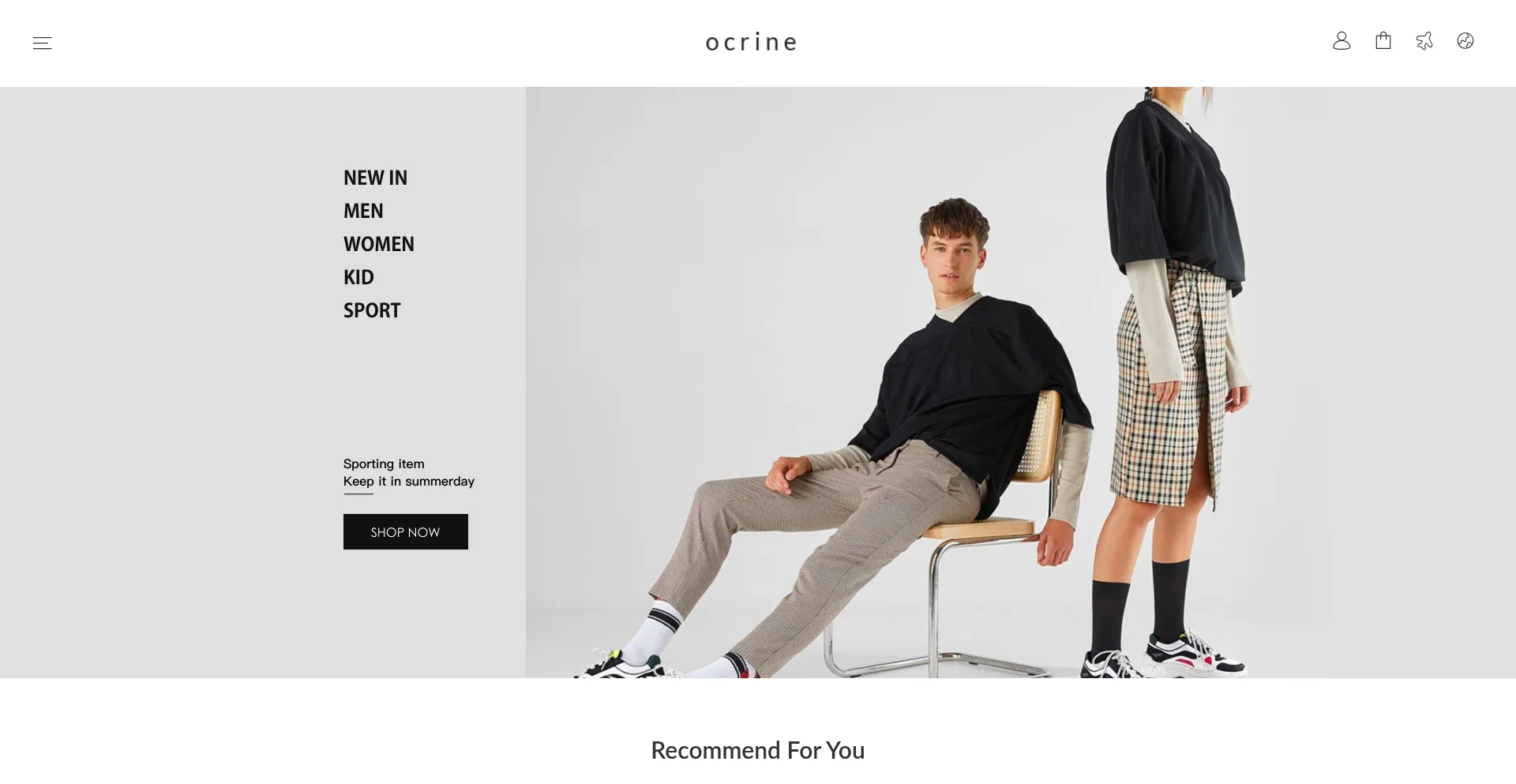 Website screenshot of Ocrine.com