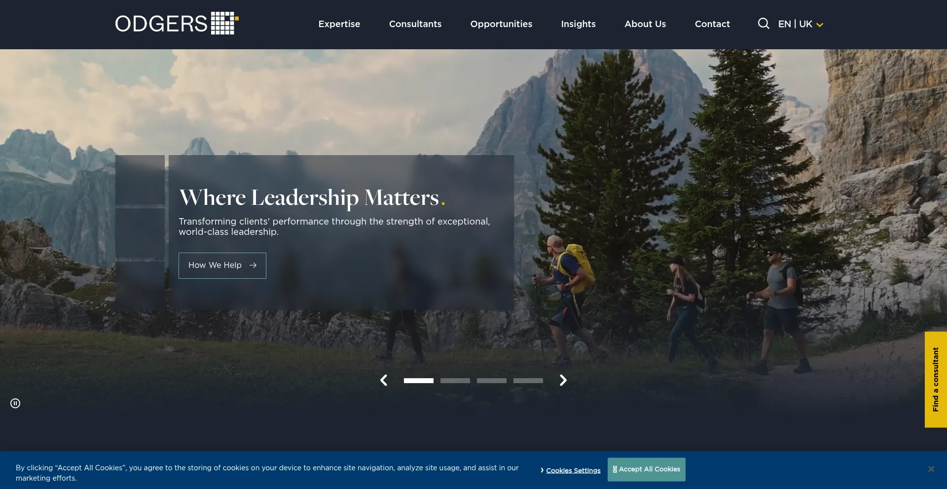 Website screenshot of Odgers.com