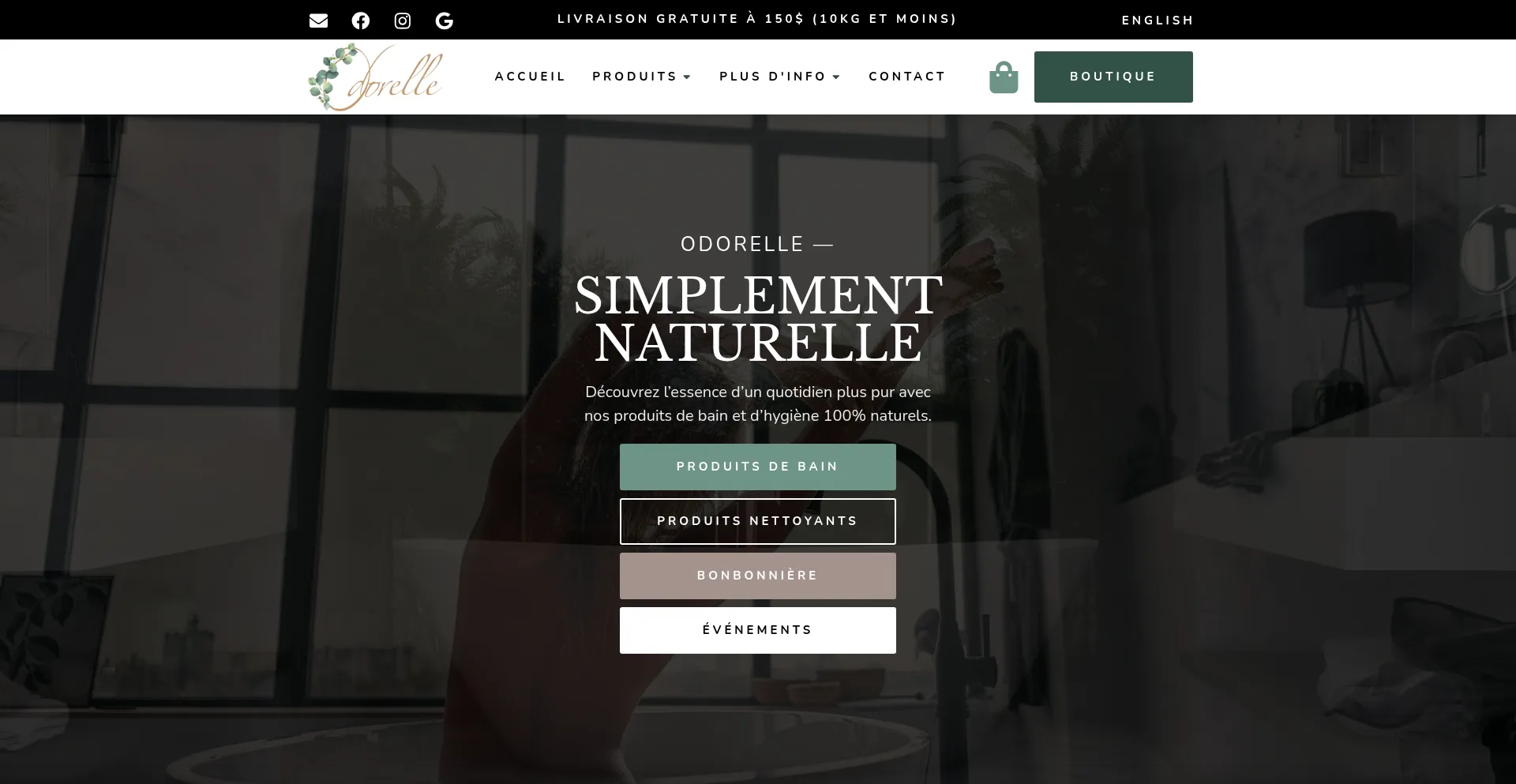 Website screenshot of Odorelle.com