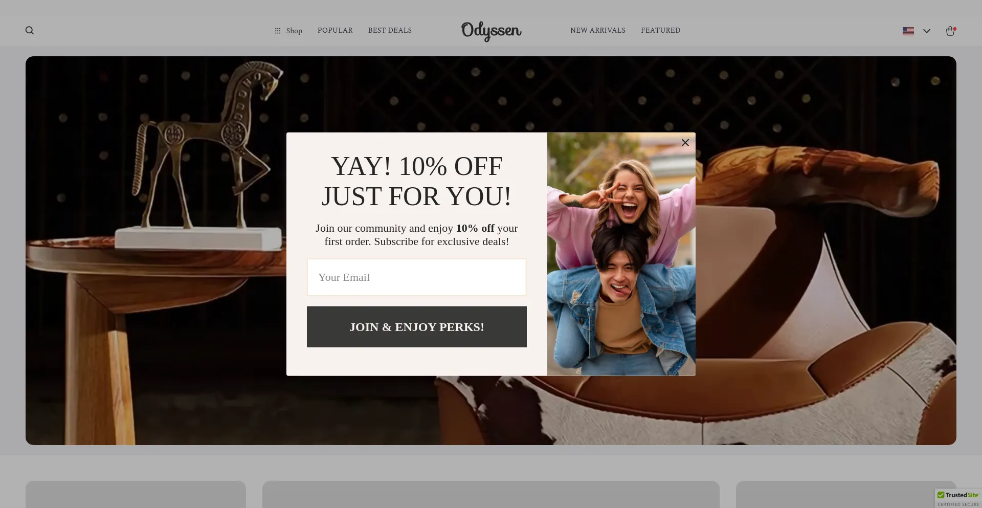 Website screenshot of Odyssen.com