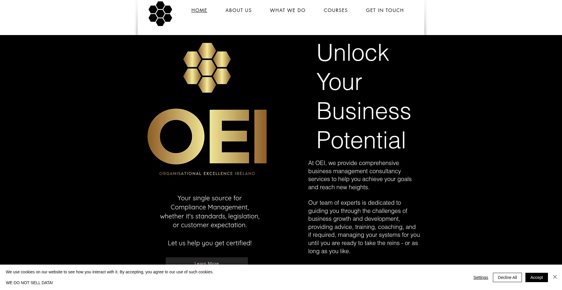 Website screenshot of Oeirl.com