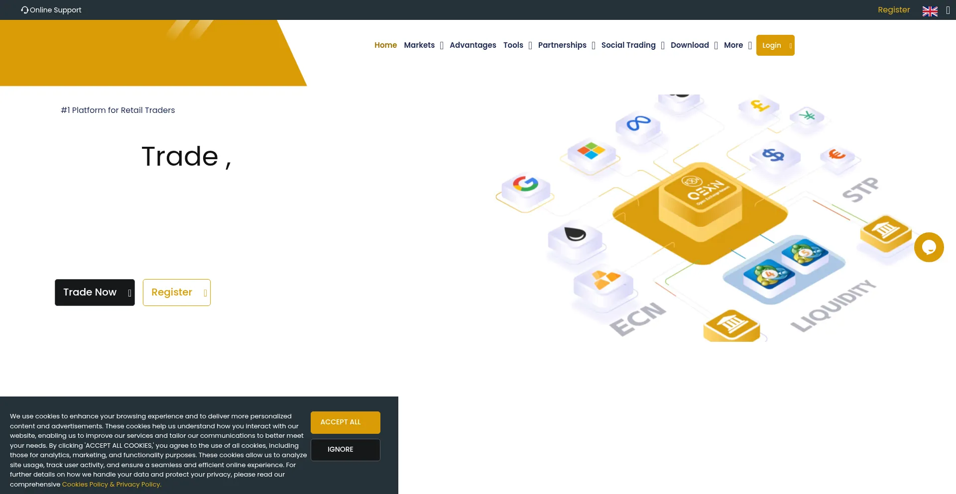 Website screenshot of Oexn.global