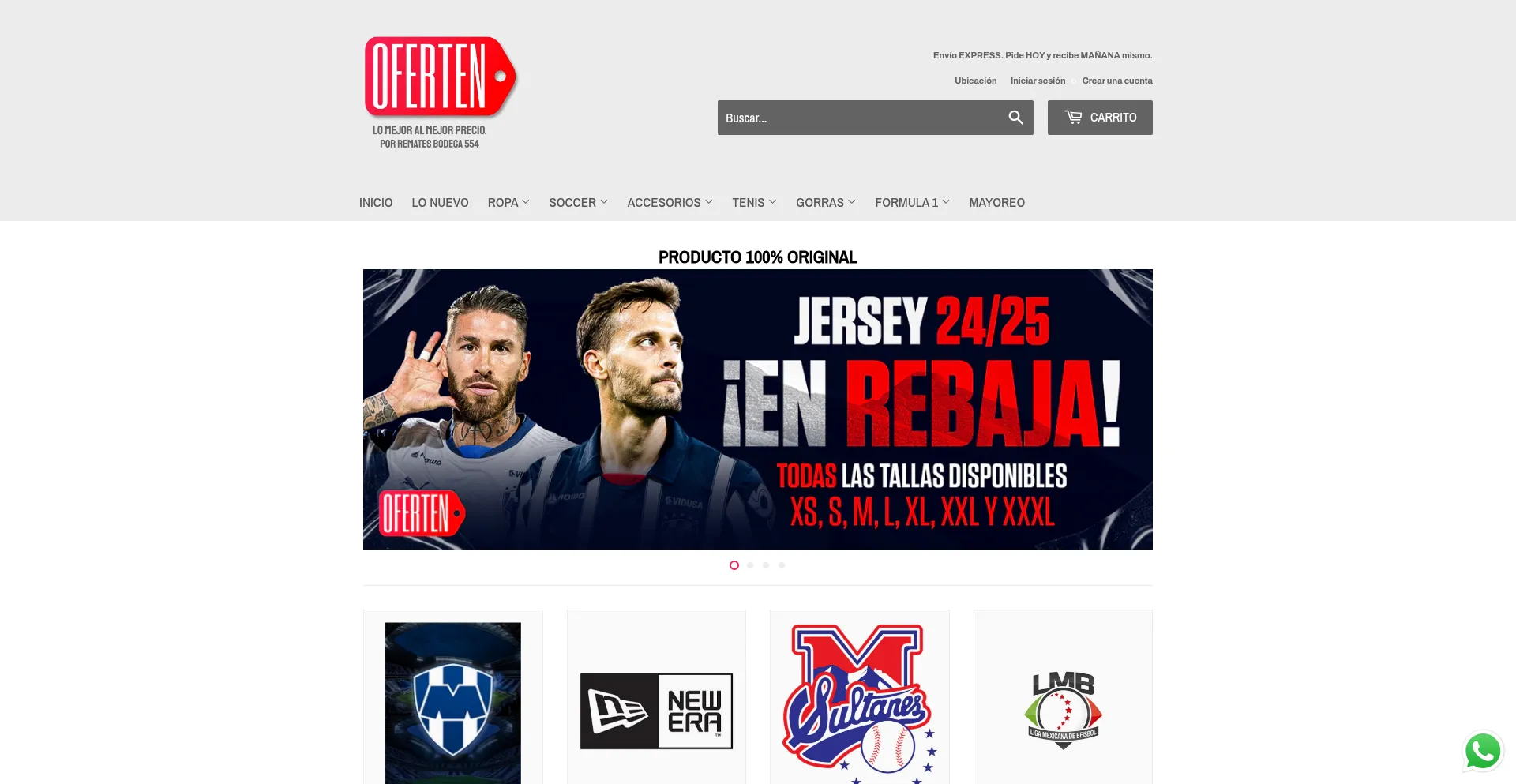 Website screenshot of Oferten.com.mx