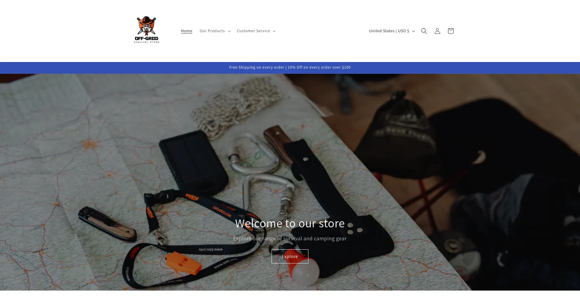Website screenshot of Off-griid.com