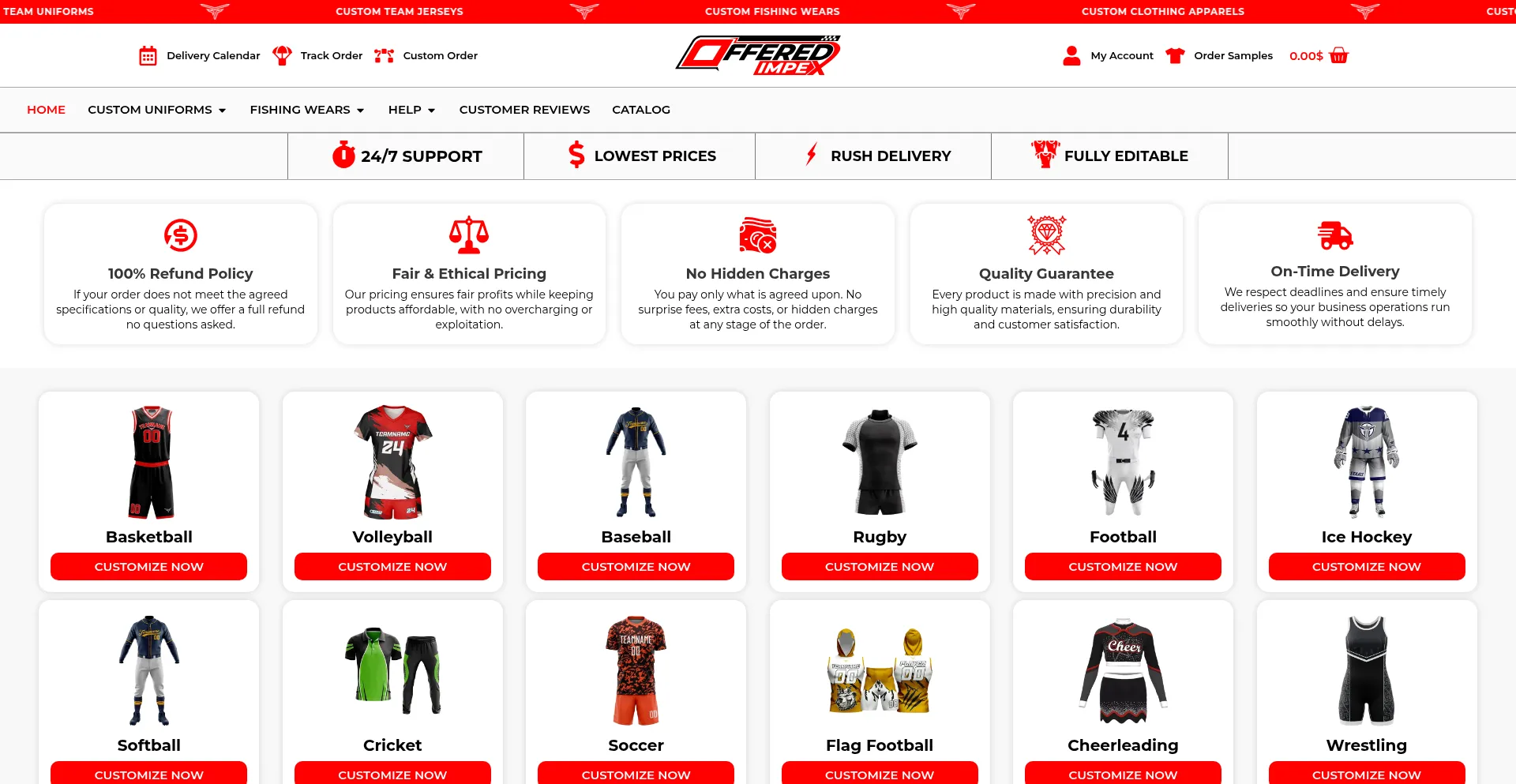 Website screenshot of Offeredimpex.biz