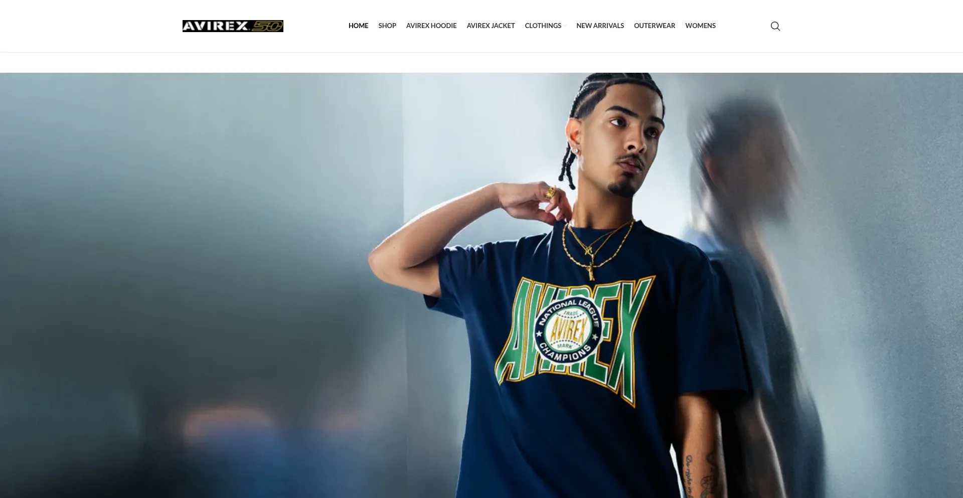 Website screenshot of Officialavirex.com