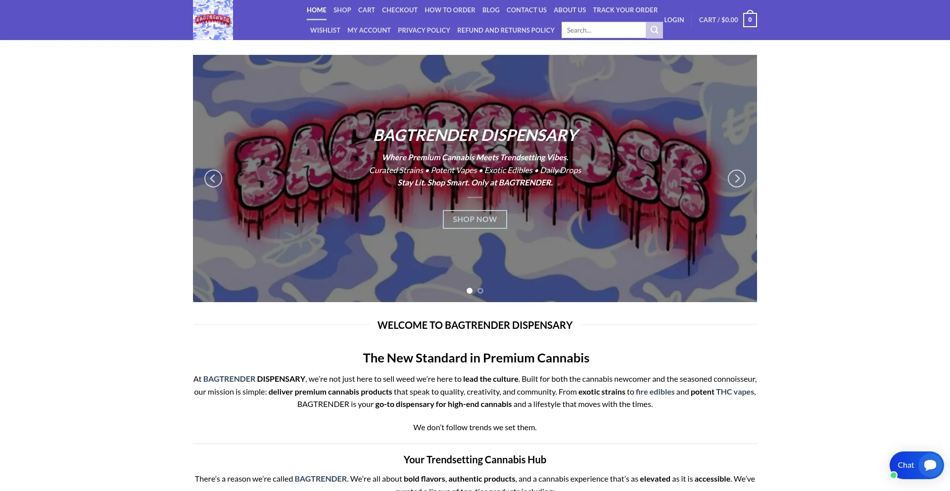 Website screenshot of Officialbagtrender.com
