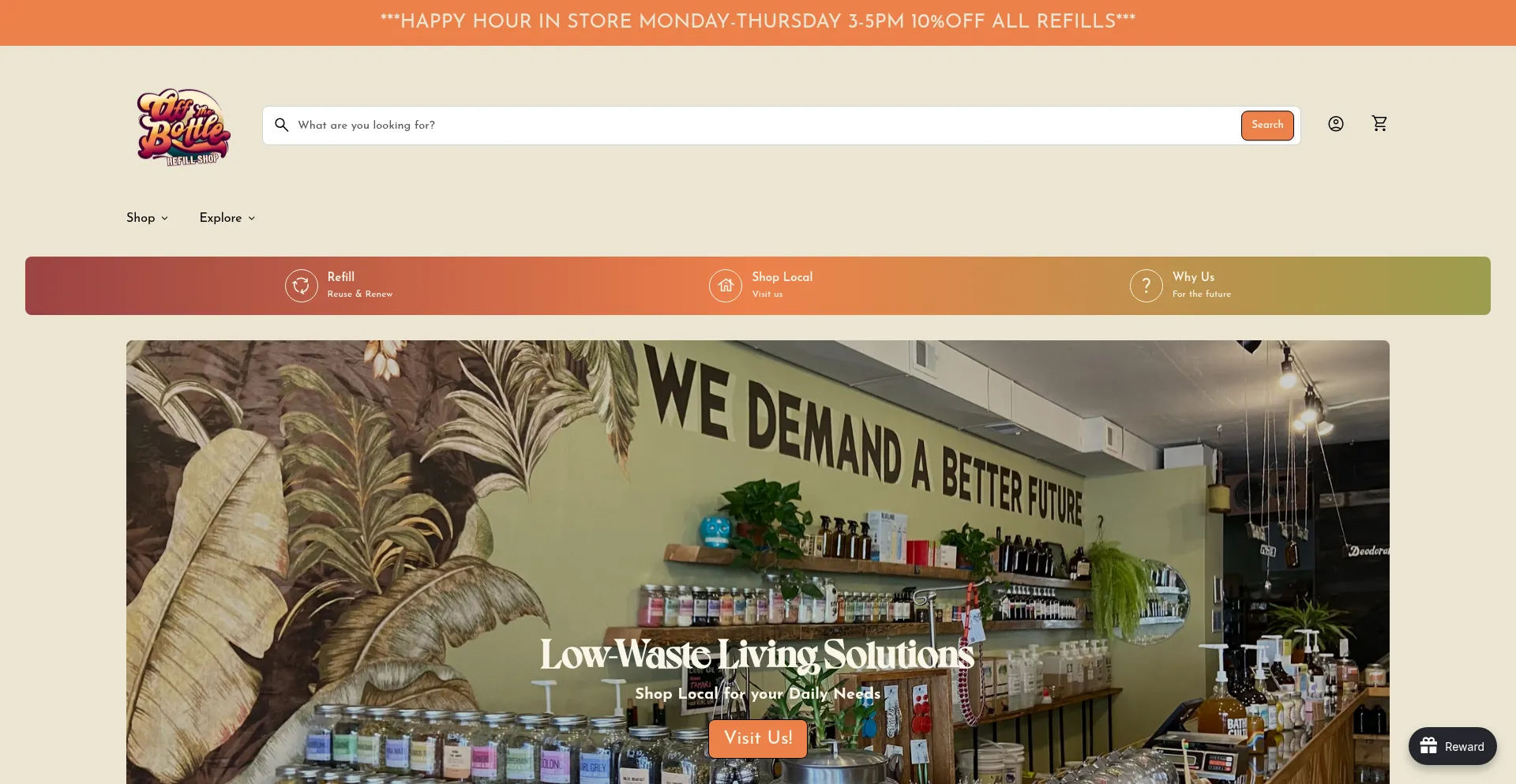 Website screenshot of Offthebottlerefills.com