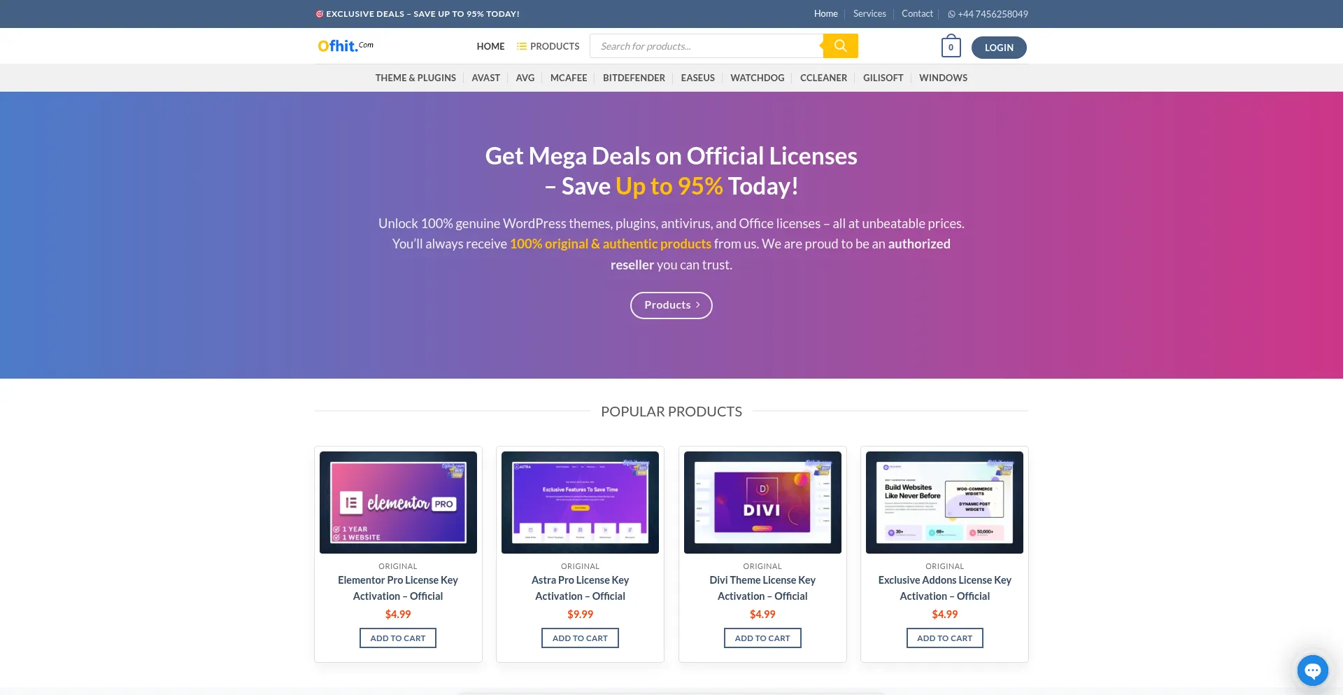 Website screenshot of Ofhit.com