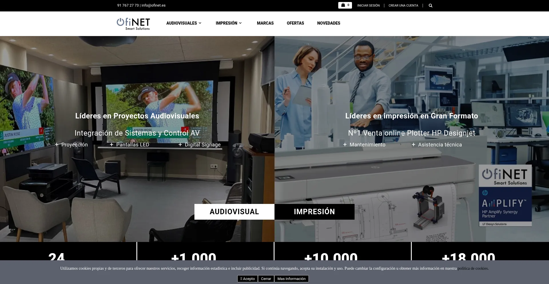 Website screenshot of Ofinet.es