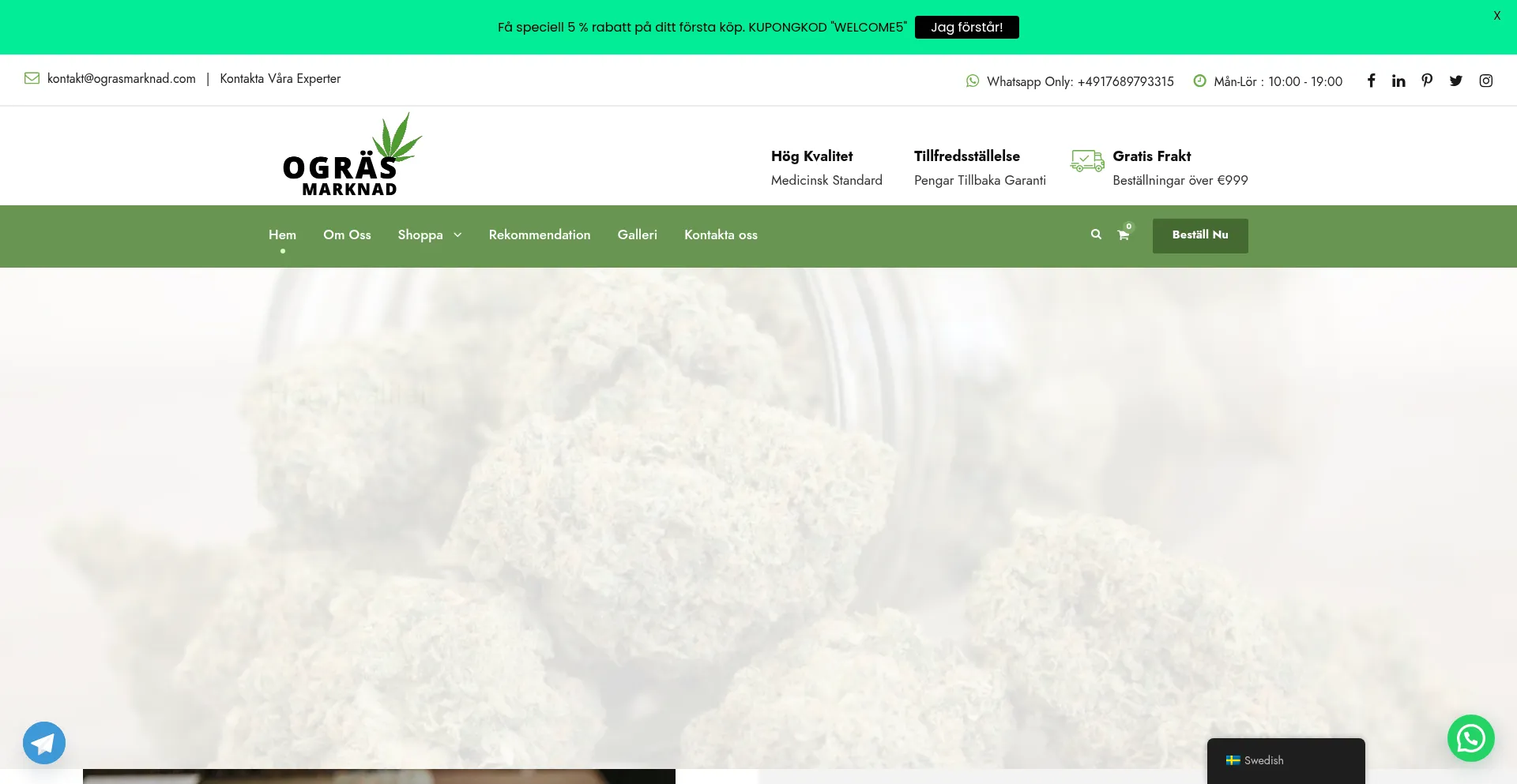 Website screenshot of Ograsmarknad.com