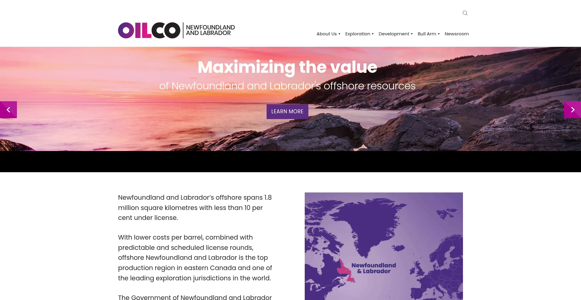 Website screenshot of Oilconl.com