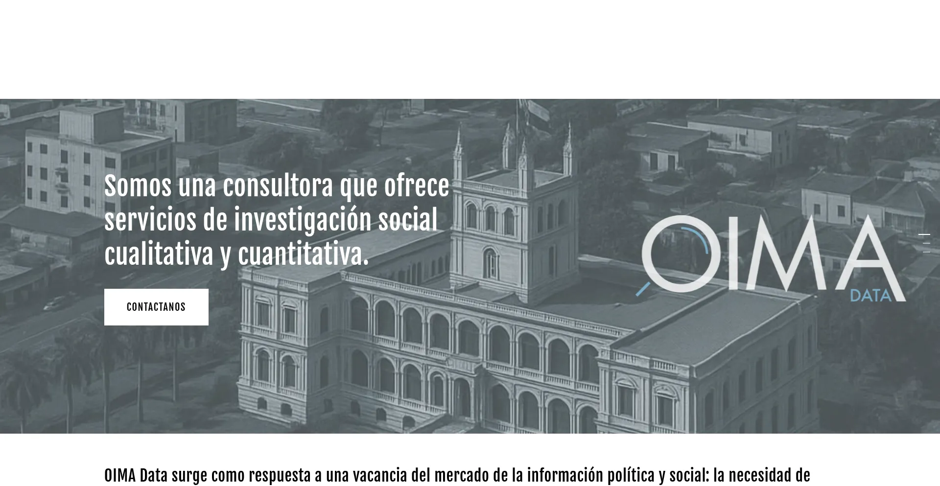 Website screenshot of Oimadata.com