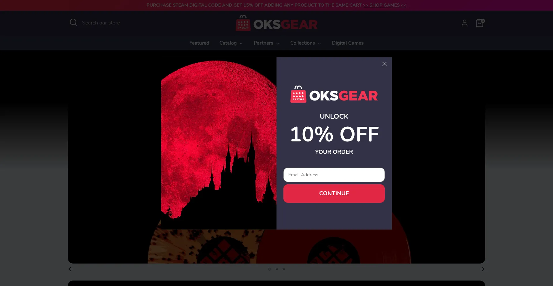 Website screenshot of Oksgear.com