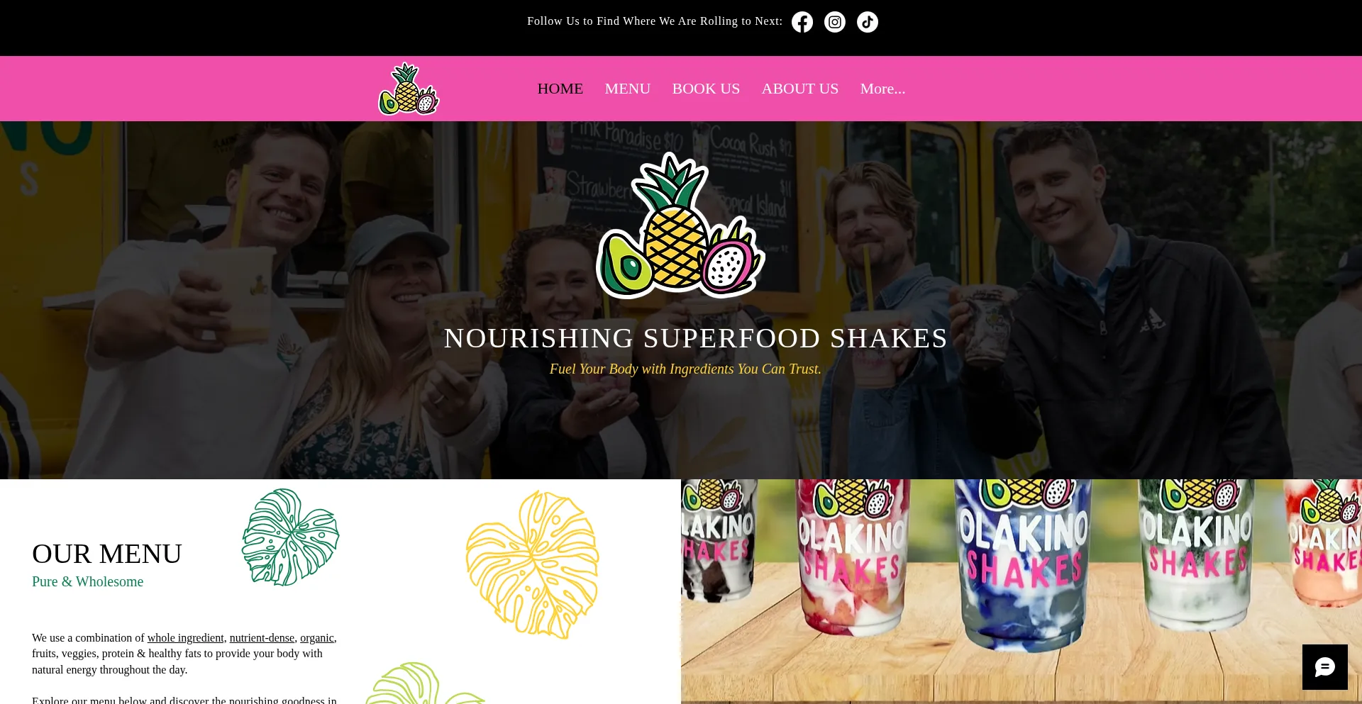 Website screenshot of Olakinoshakes.com