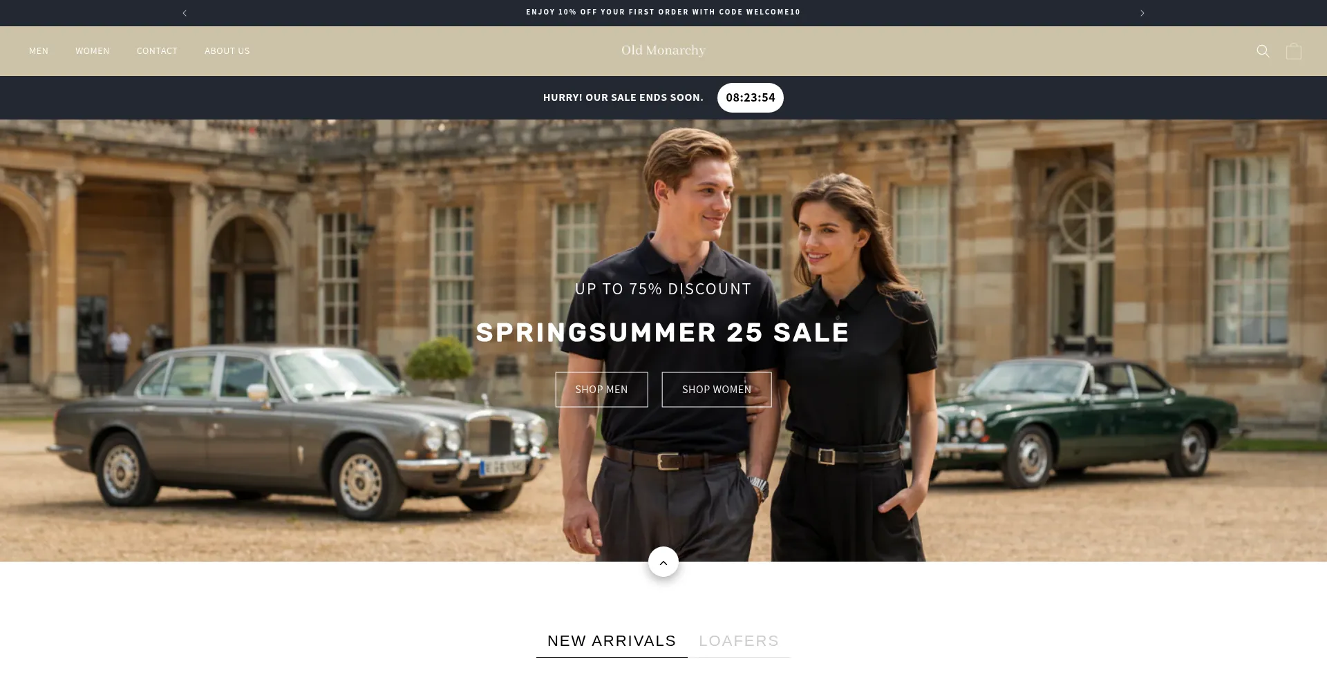 Website screenshot of Oldmonarchy.com