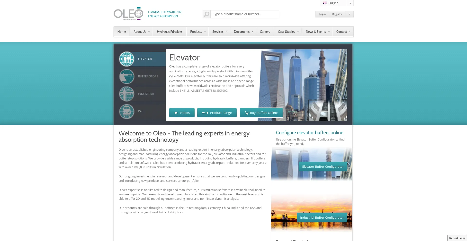 Website screenshot of Oleo.co.uk