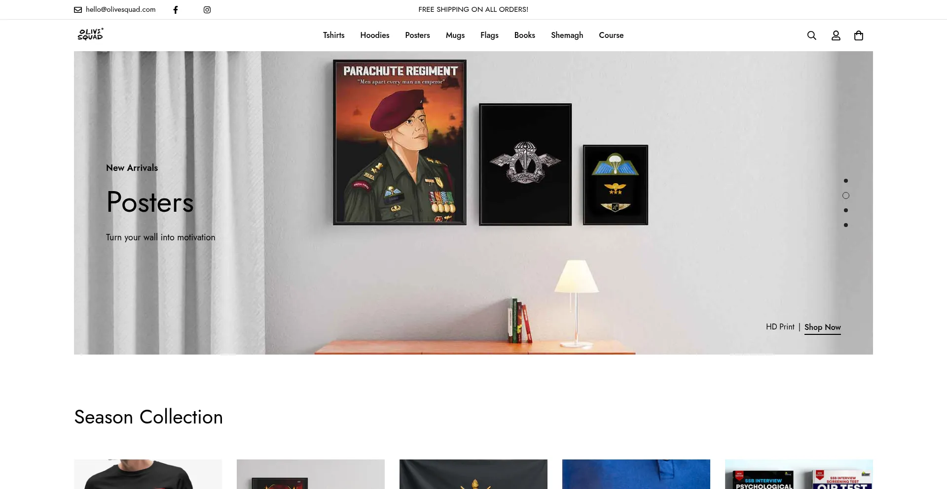 Website screenshot of Olivesquad.com