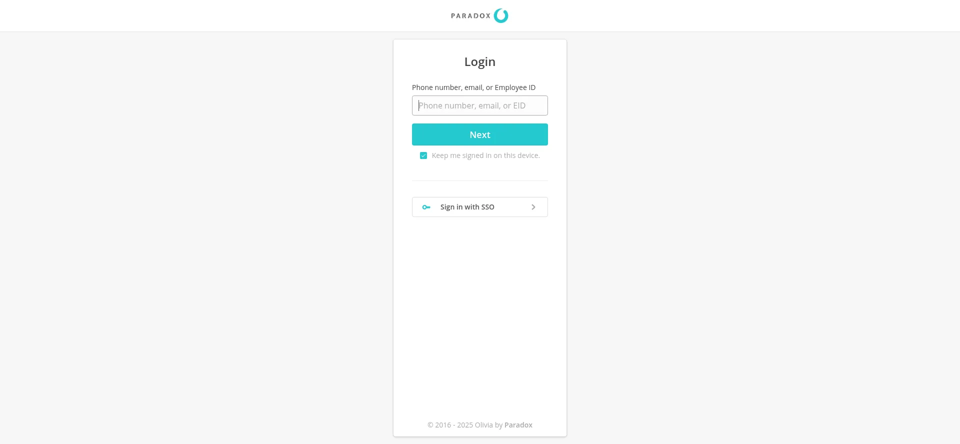 Website screenshot of Olivia.paradox.ai