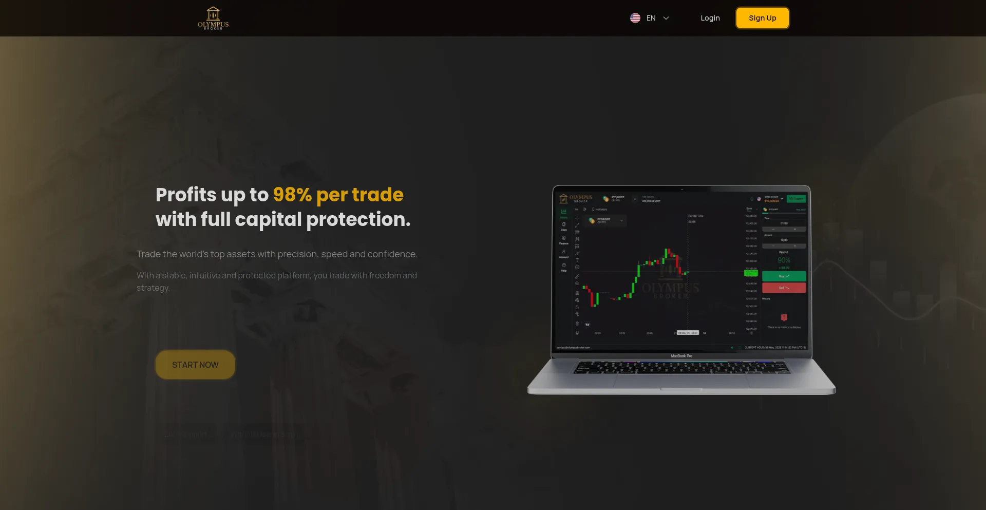 Website screenshot of Olympusbroker.com