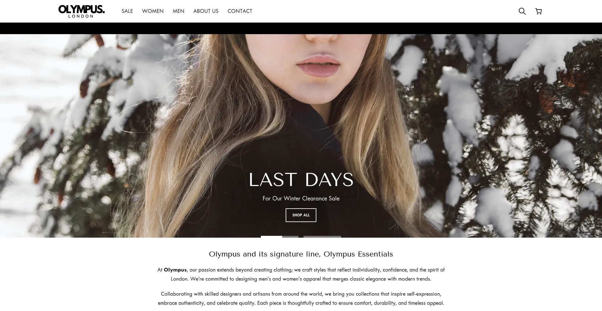 Website screenshot of Olympuslondon.com