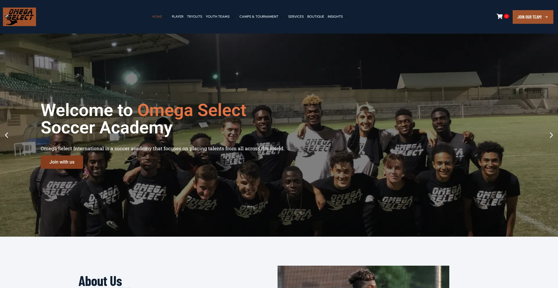 Website screenshot of Omegaselectonline.com