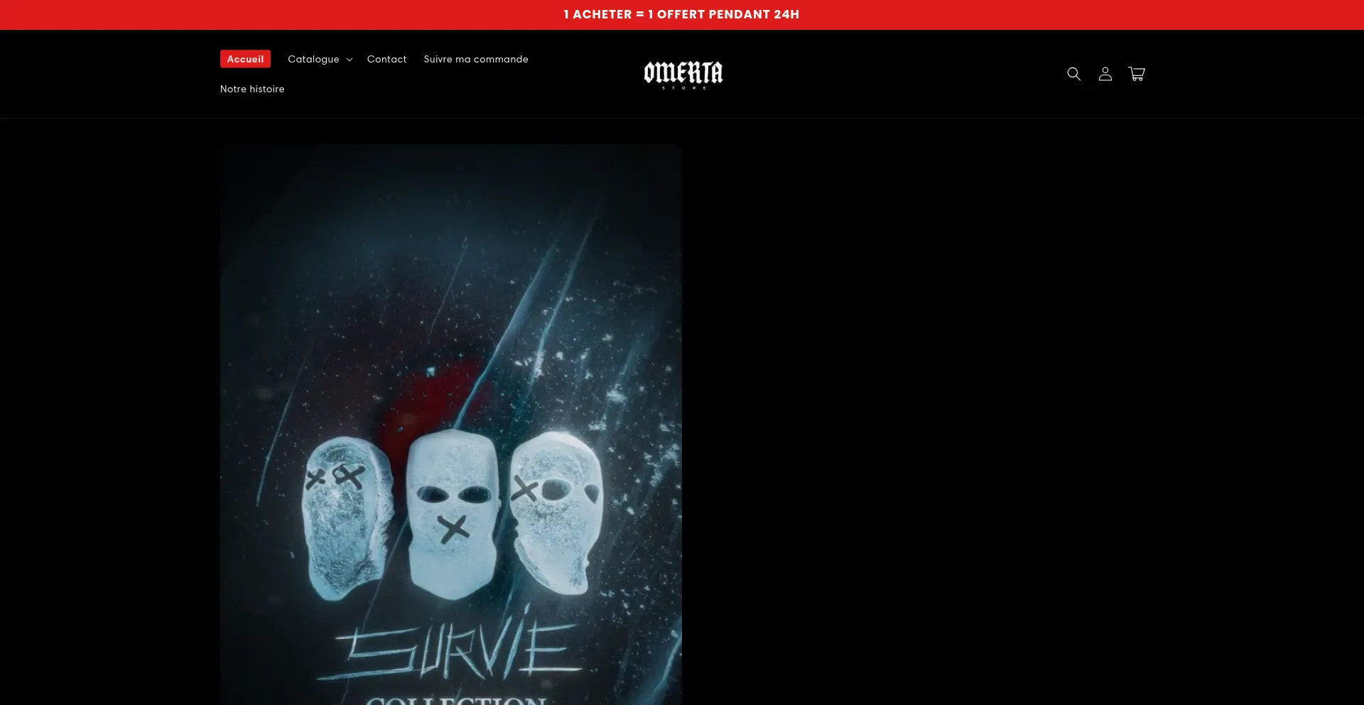Website screenshot of Omerta-shop.com
