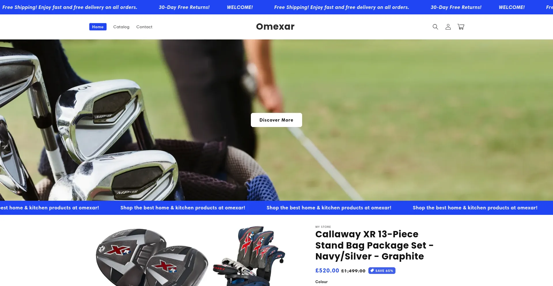 Website screenshot of Omexar.shop