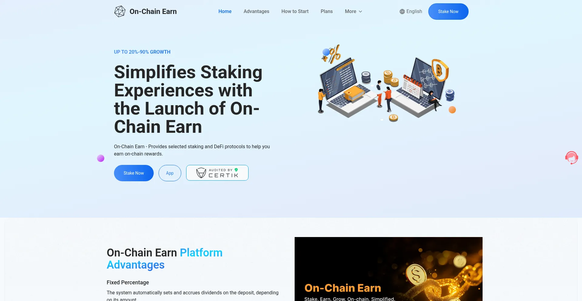 Website screenshot of On-chainearn.com