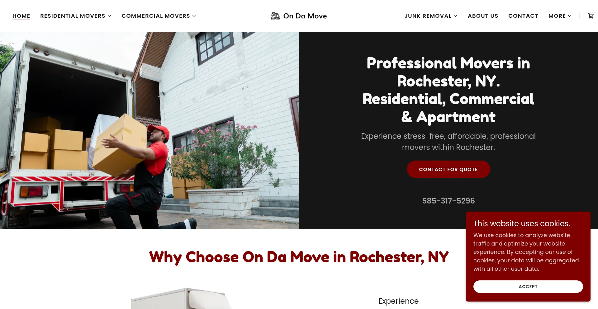 Website screenshot of Ondamove.com