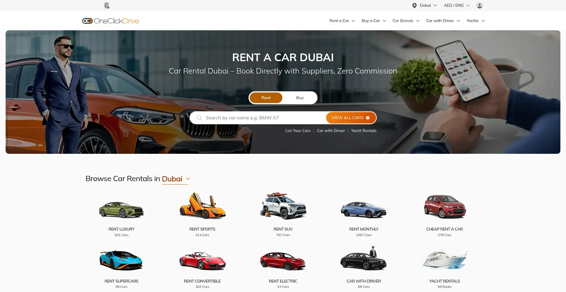 Website screenshot of Oneclickdrive.com
