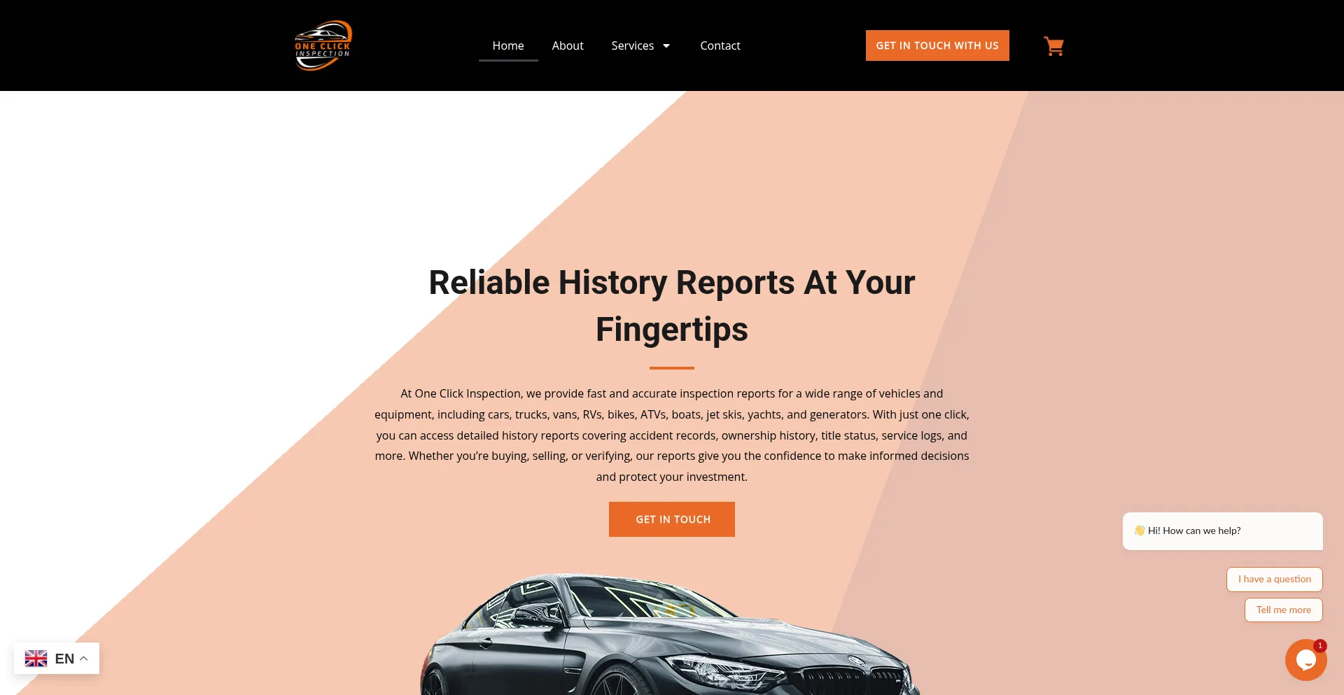 Website screenshot of Oneclickinspection.com